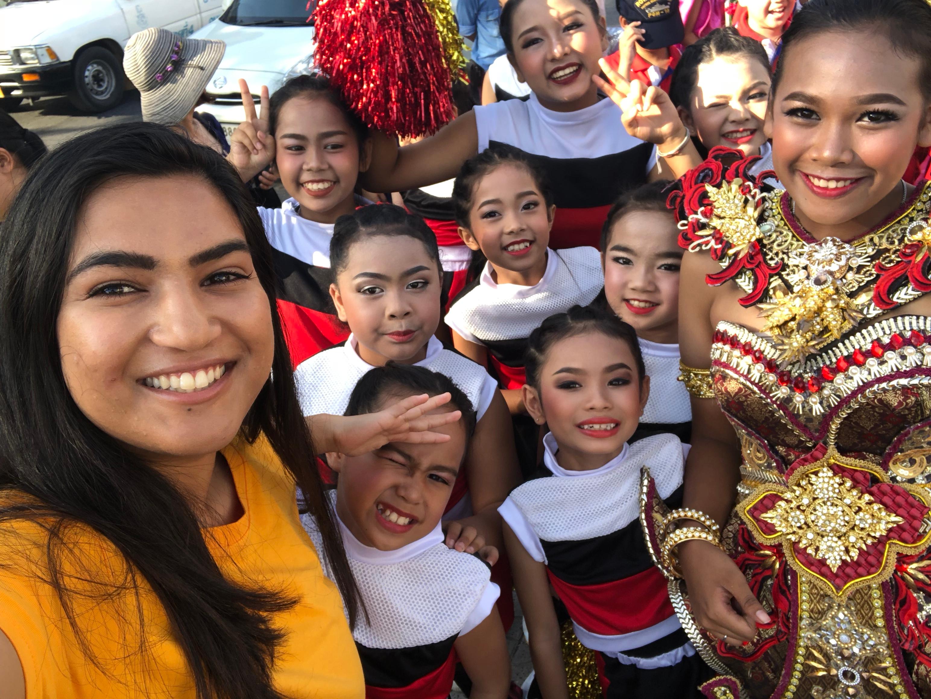 an English teacher in Vietnam and her TEFL students
