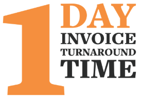 1 day invoice turnaround time