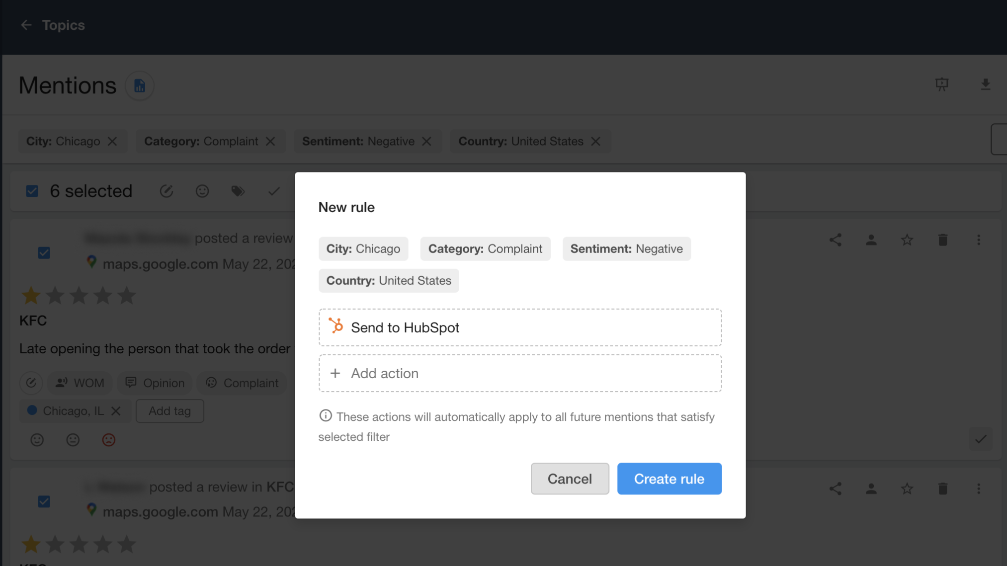 Seamlessly transfer customer feedback from YouScan to HubSpot