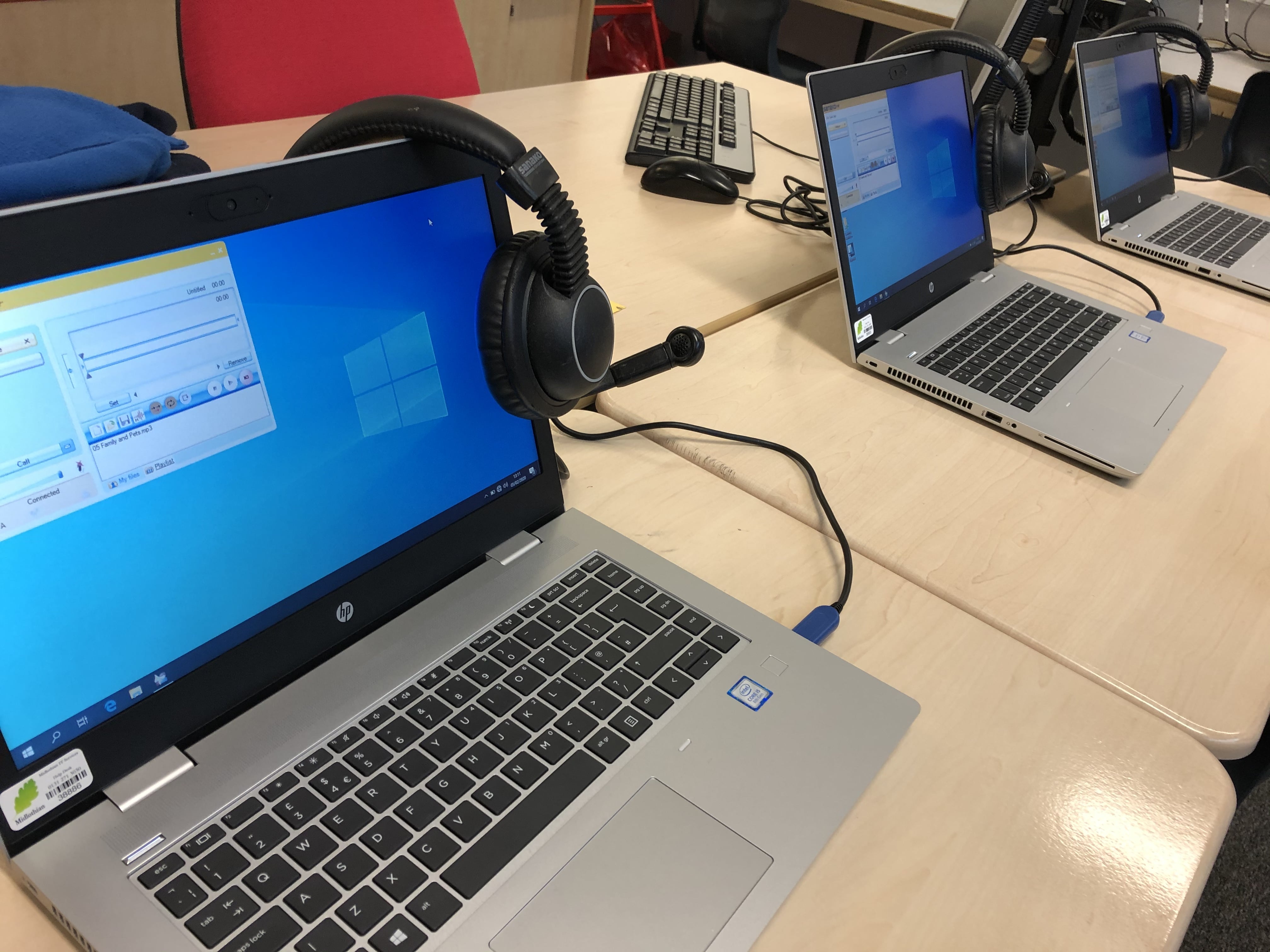 Student computers running with the Sanako Study system