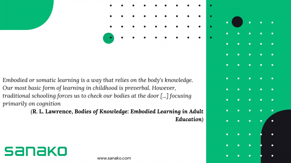 Illustration with a quote related to embodied learning method