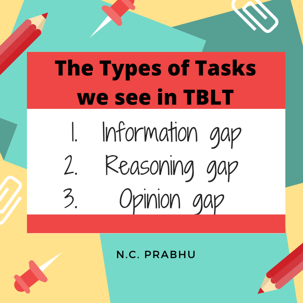 Types of tasks in task-based language teaching and learning