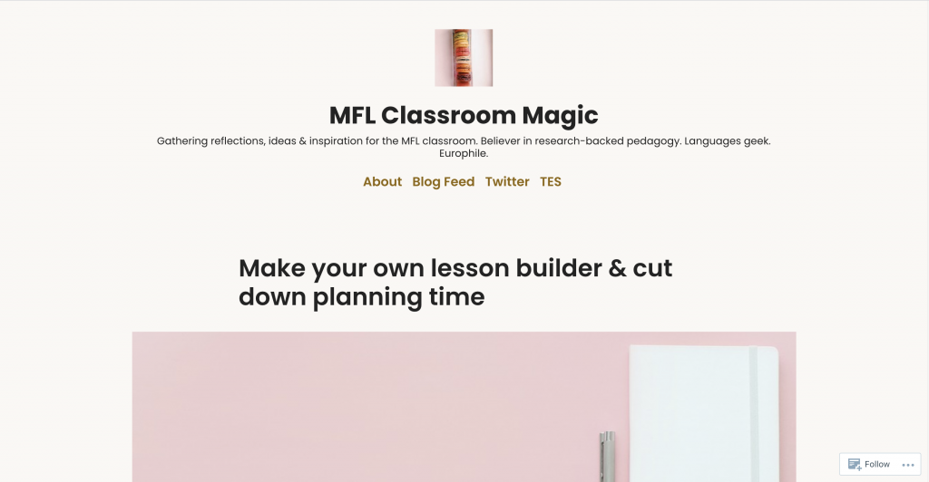 MFL Classroom Magic language teaching blog's cover image