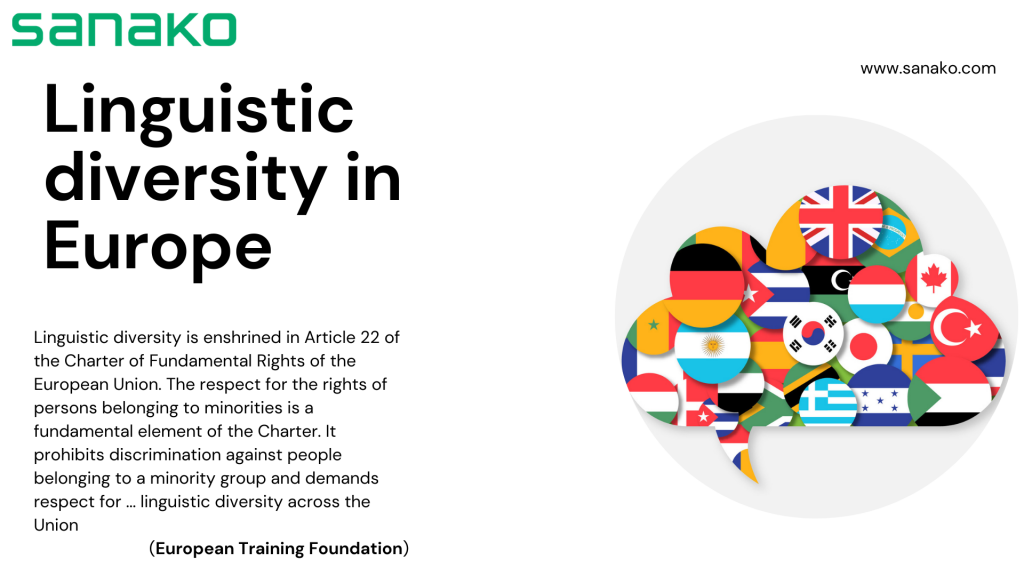 Illustration of the linguistic diversity in Europe