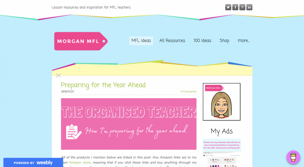 Morgan MFL teacher blog website's cover image