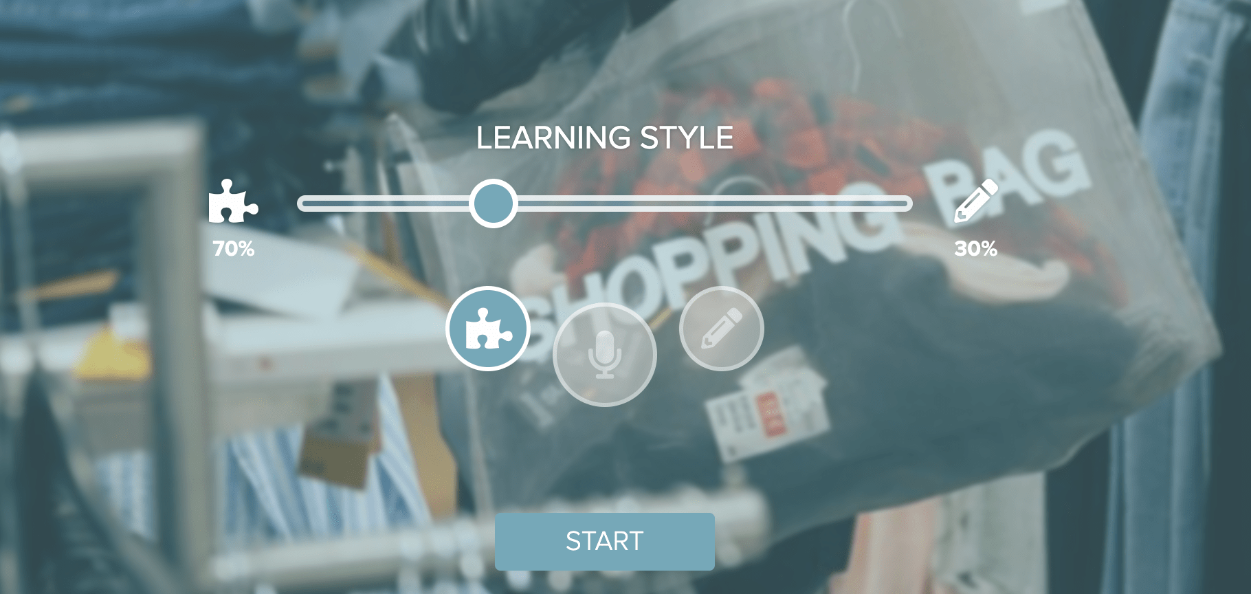 Reactored learning style slider suitable for learners of all levels