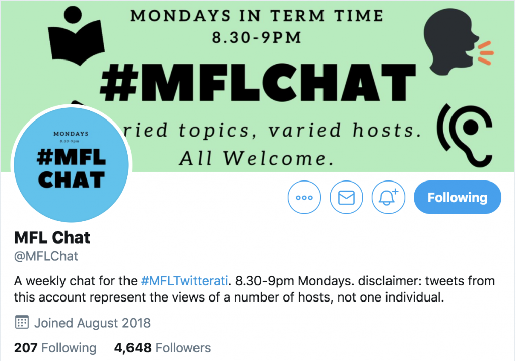 MFL chat Twitter profile
