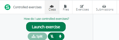 Screenshot from Sanako Connect - how to start the controlled exercise