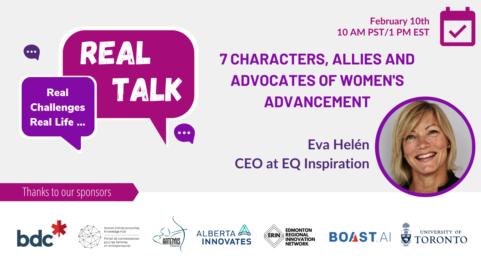 Real Talk with Eva Helen: 7 Characteristics, Allies, and Advocates of Women's Advancement 