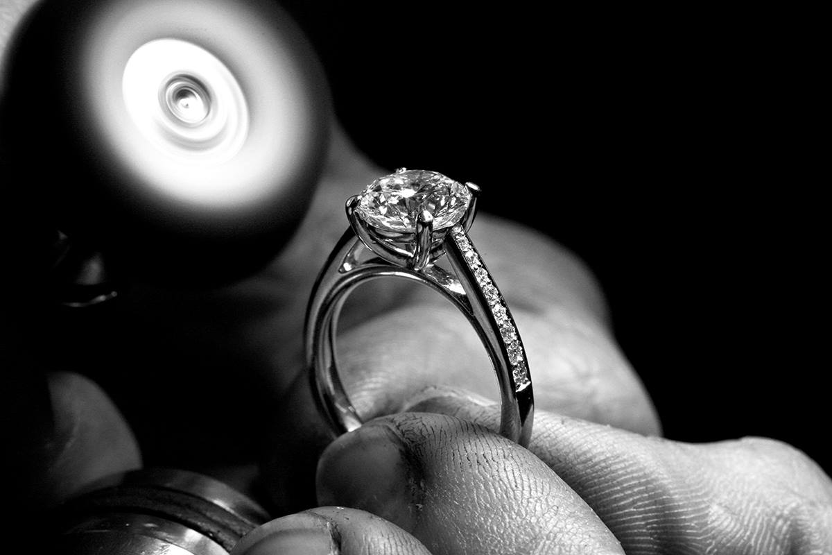 Bespoke Solitaire Engagement Ring in Platinum & 2ct Brilliant Cut Diamond With Diamond Shoulders - Stephen Einhorn London