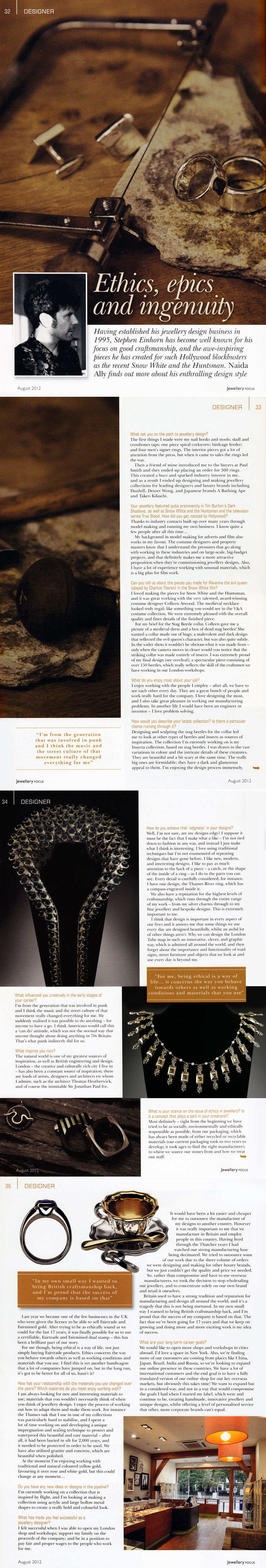Jewellery Focus Article on Stephen Einhorn London Jewellery Designer