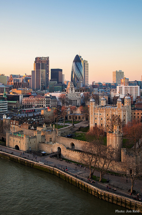 London - Past & Presnet - The Tower of London & City Gherkin