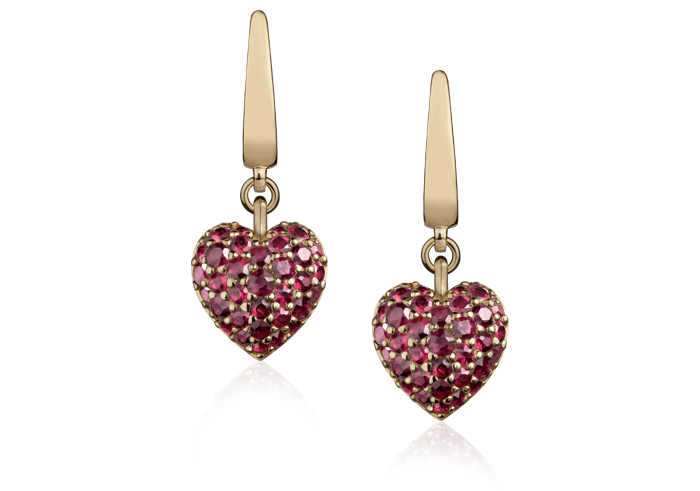 Raspberry Heart  Collection  earrings