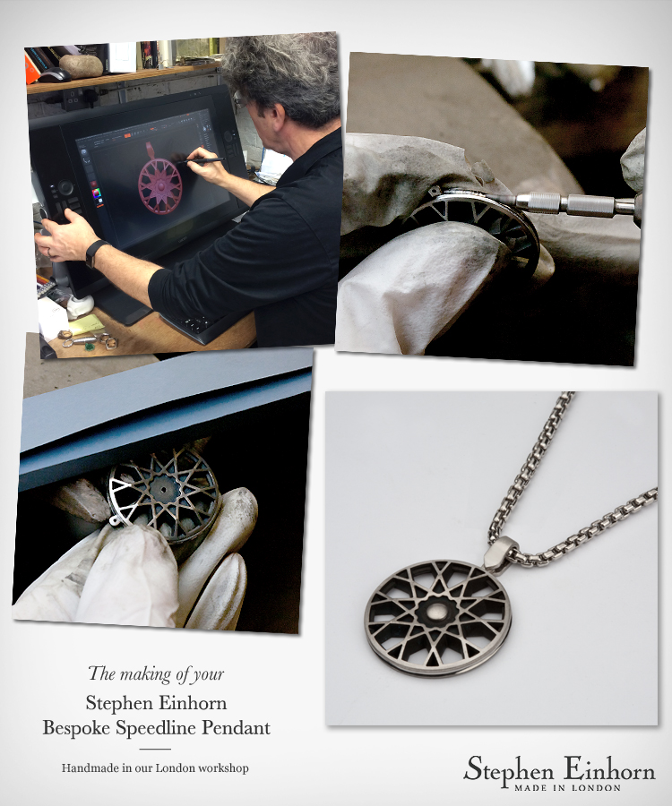 The making of your Stephen Einhorn Bespoke Speedline Pendant - London Jewellery