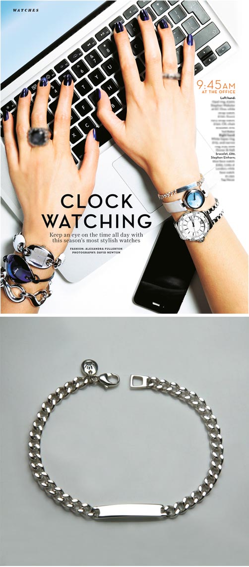 Stephen Einhorn Solid Silver ID Bracelet in Stylist Magazine | Designer Jewellery London