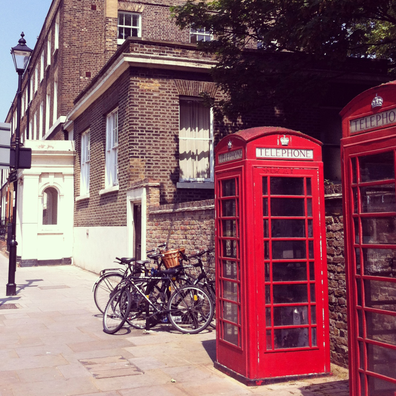 London Street & Red Phone Box In Islington Near Einhorn Towers 