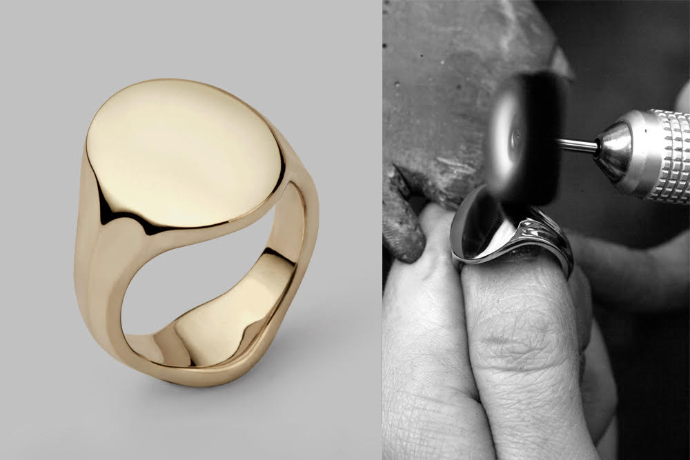 Stephen Einhorn Oval Signet Ring in Yellow Gold