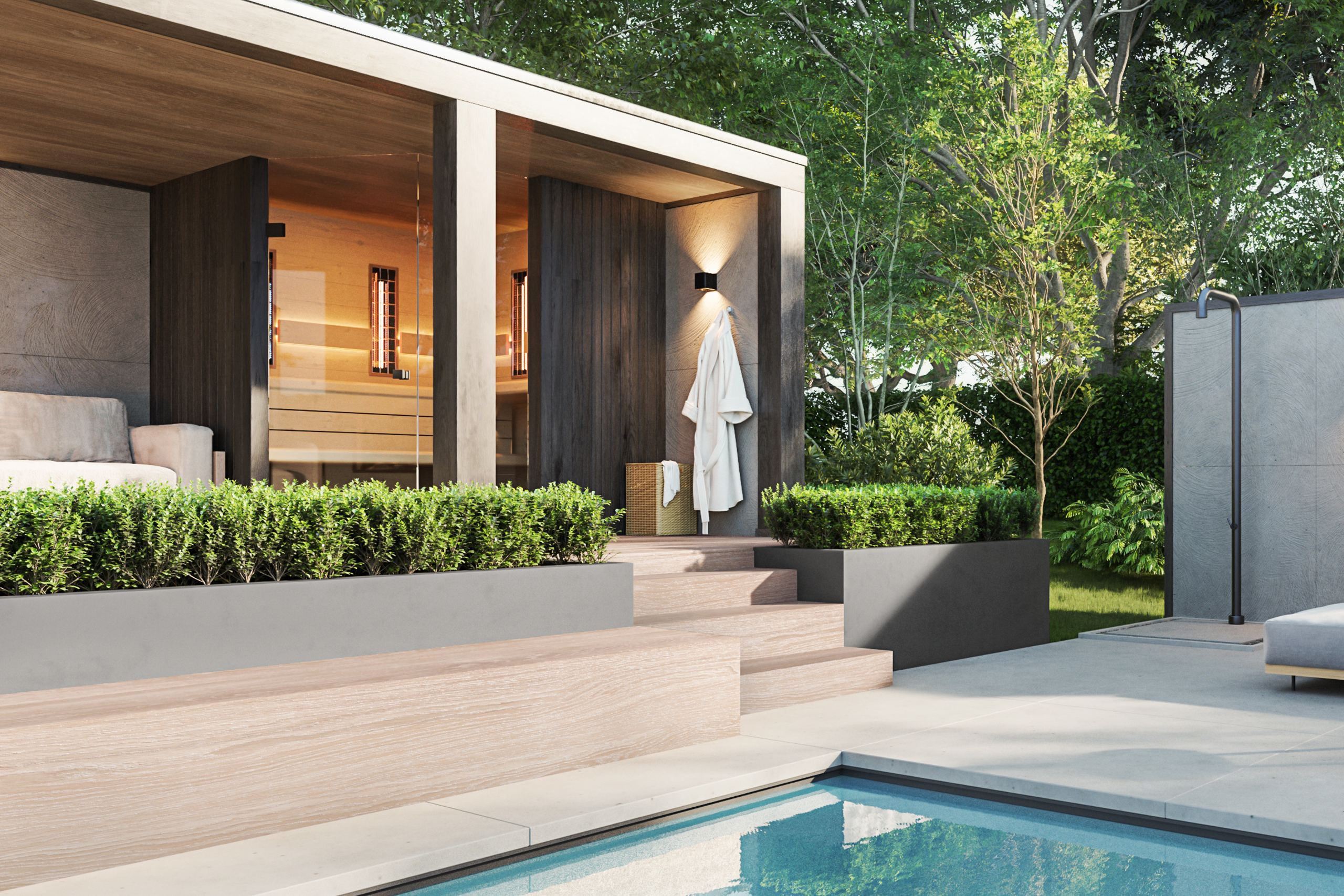 Poolhouse modern | Welson | Realisatie door Bronkhorst