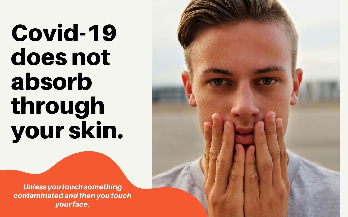 covid-19 does not absorb through skin