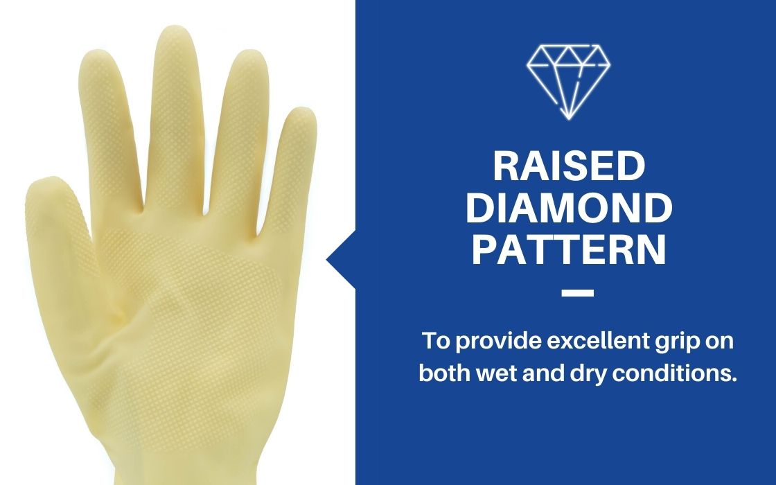 gloves raised diamond pattern