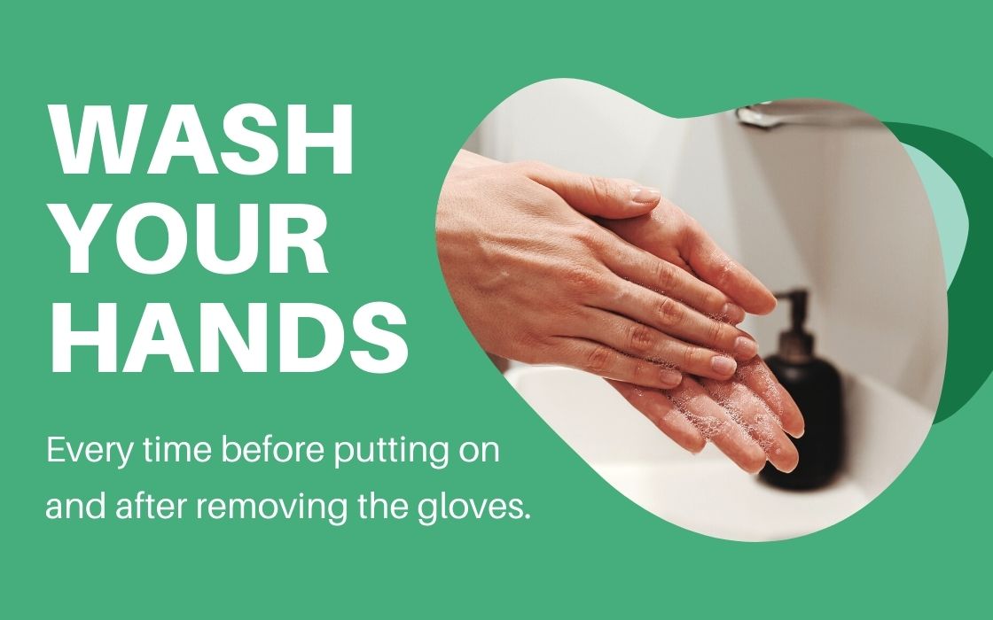 wash hands before wear gloves