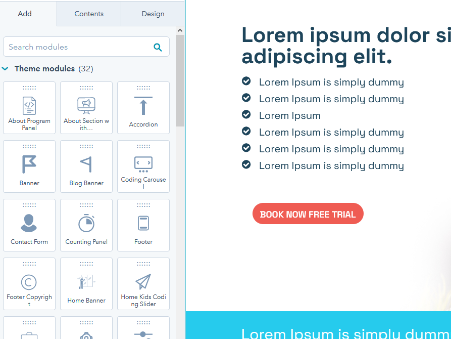 Easy to use Modules and Drag-and-Drop