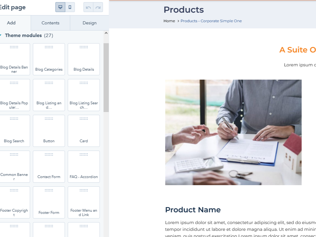 Easy to edit and fully Drag and Drop modules features