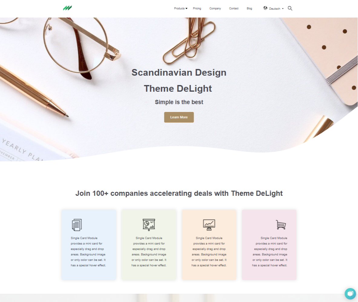 Hero with Curve effect is possible in our theme package.