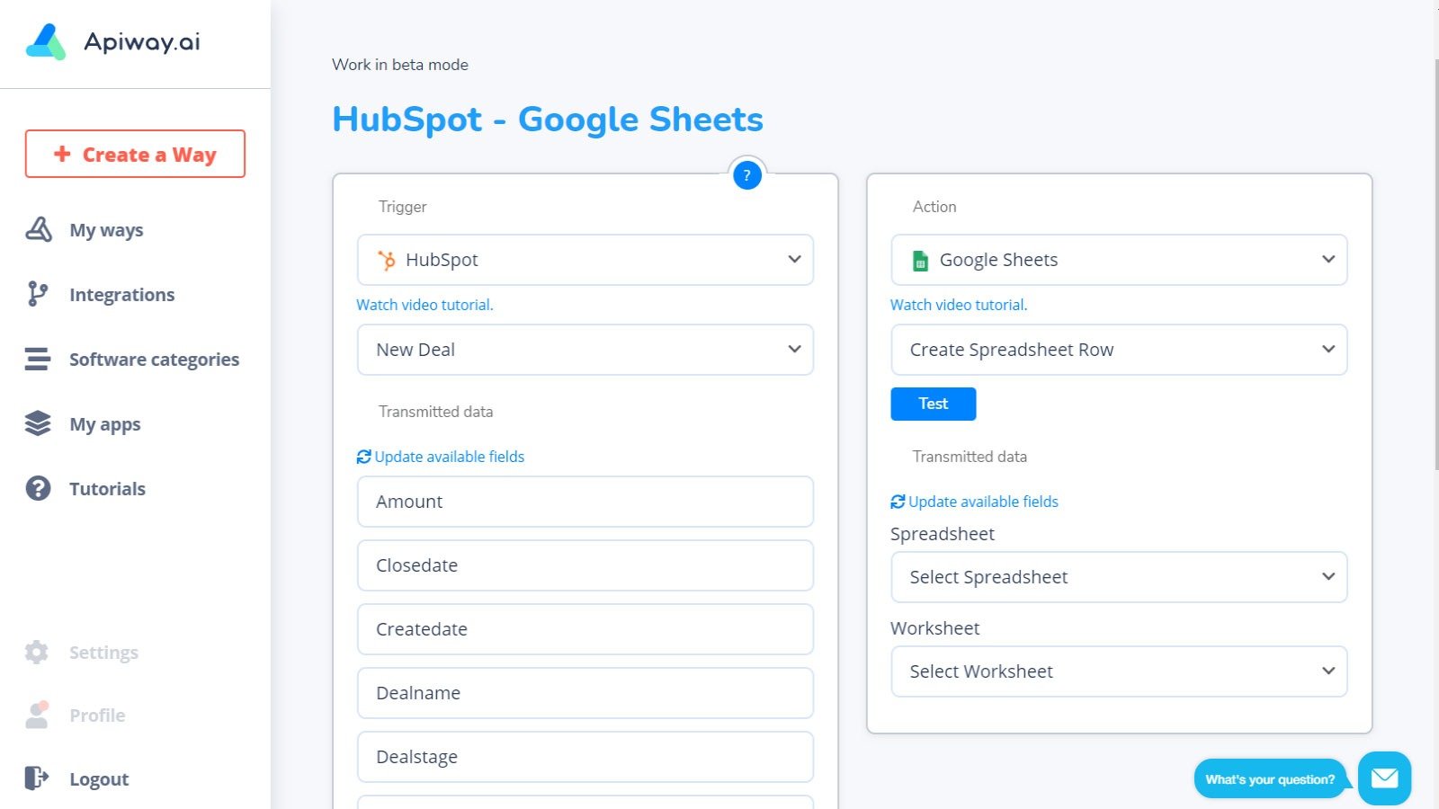 Send information from HubSpot to Google Sheets