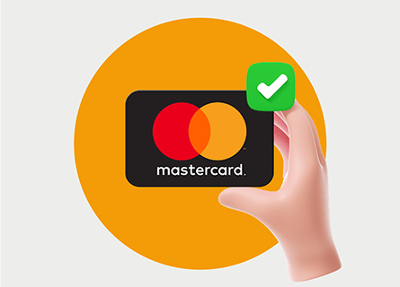 Ilustração de um Mastercard segurado numa mão