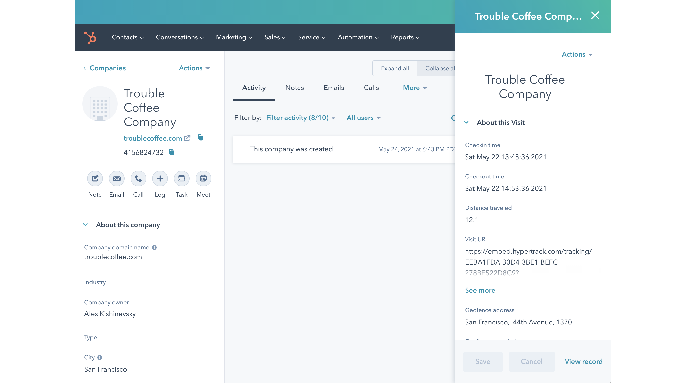 HyperTrack HubSpot Integration Connect Them Today