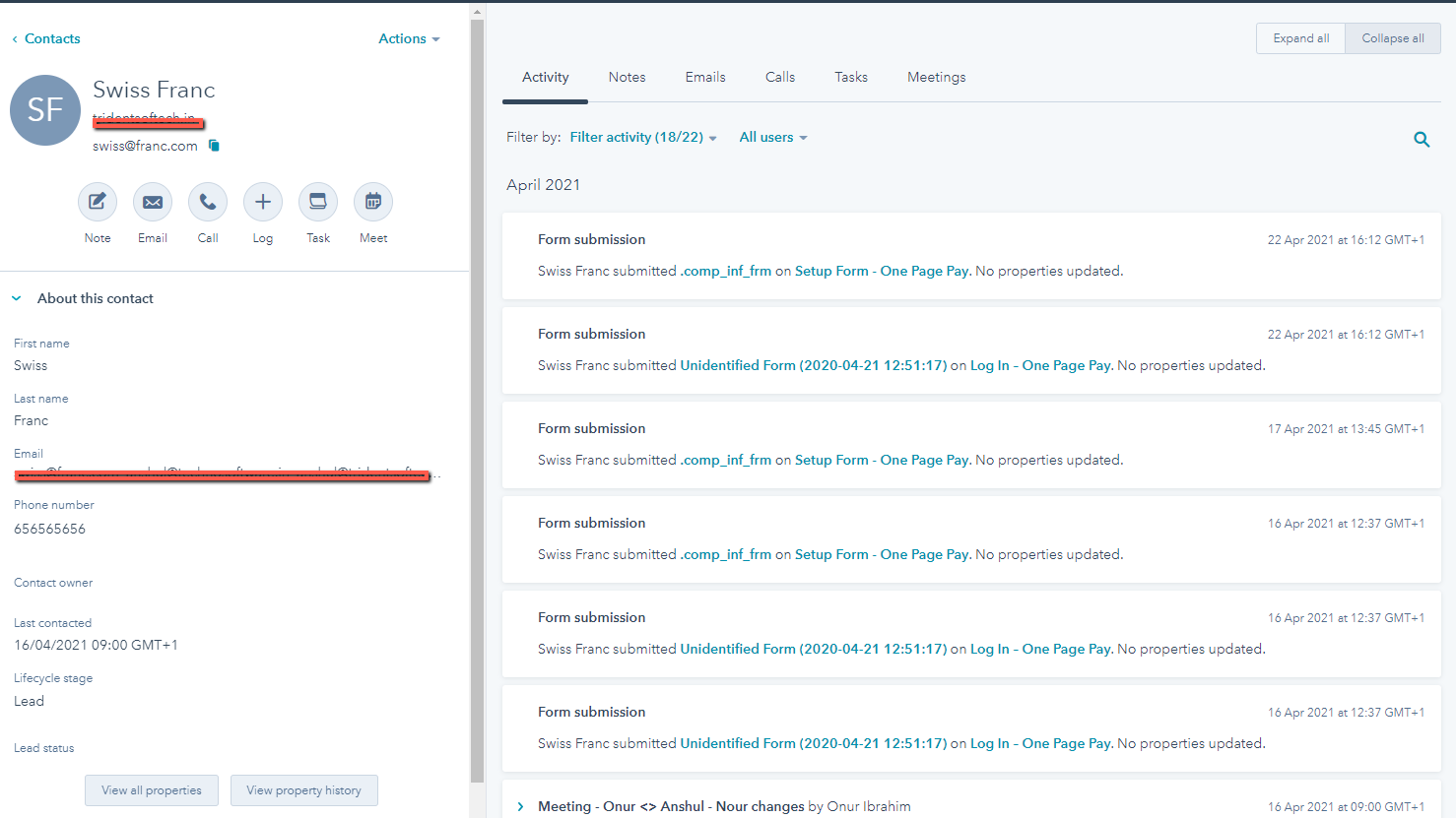 Populate the HubSpot timeline with customer transaction events
