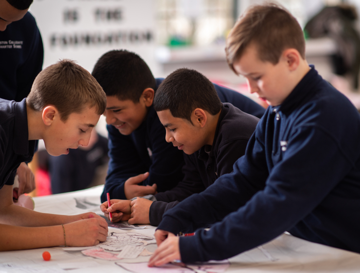 BCCS students working collaboratively.