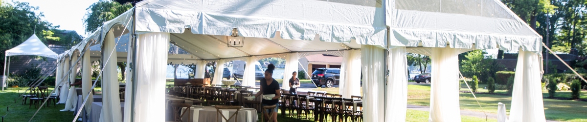 event in a tent branding